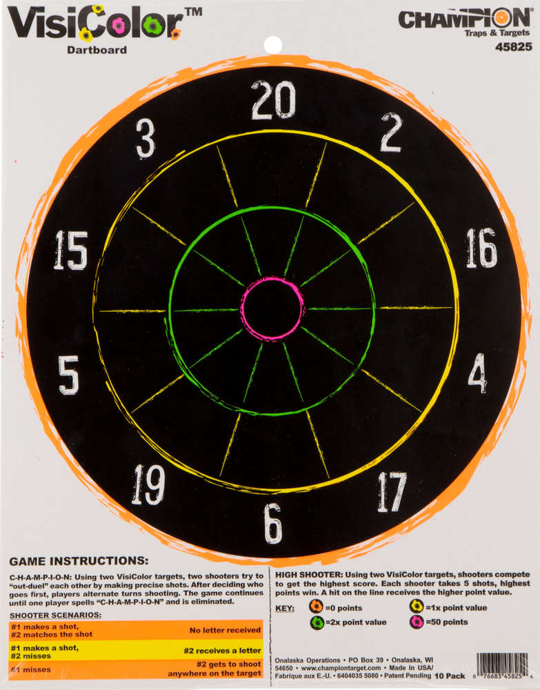 Targets Champion Traps&Targets Paper CHAMP 45825      VISICOLOR TGT DARTBOARD • Model: Paper